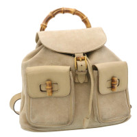 Gucci Bamboo Backpack Suede in Beige