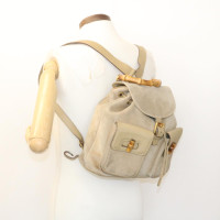 Gucci Bamboo Backpack aus Wildleder in Beige