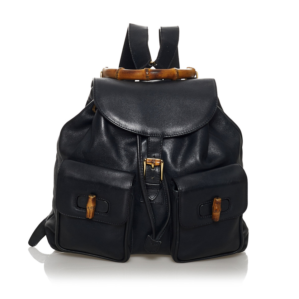Gucci Bamboo Backpack Leather in Black