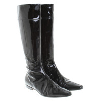 Burberry Laced leather boots in black