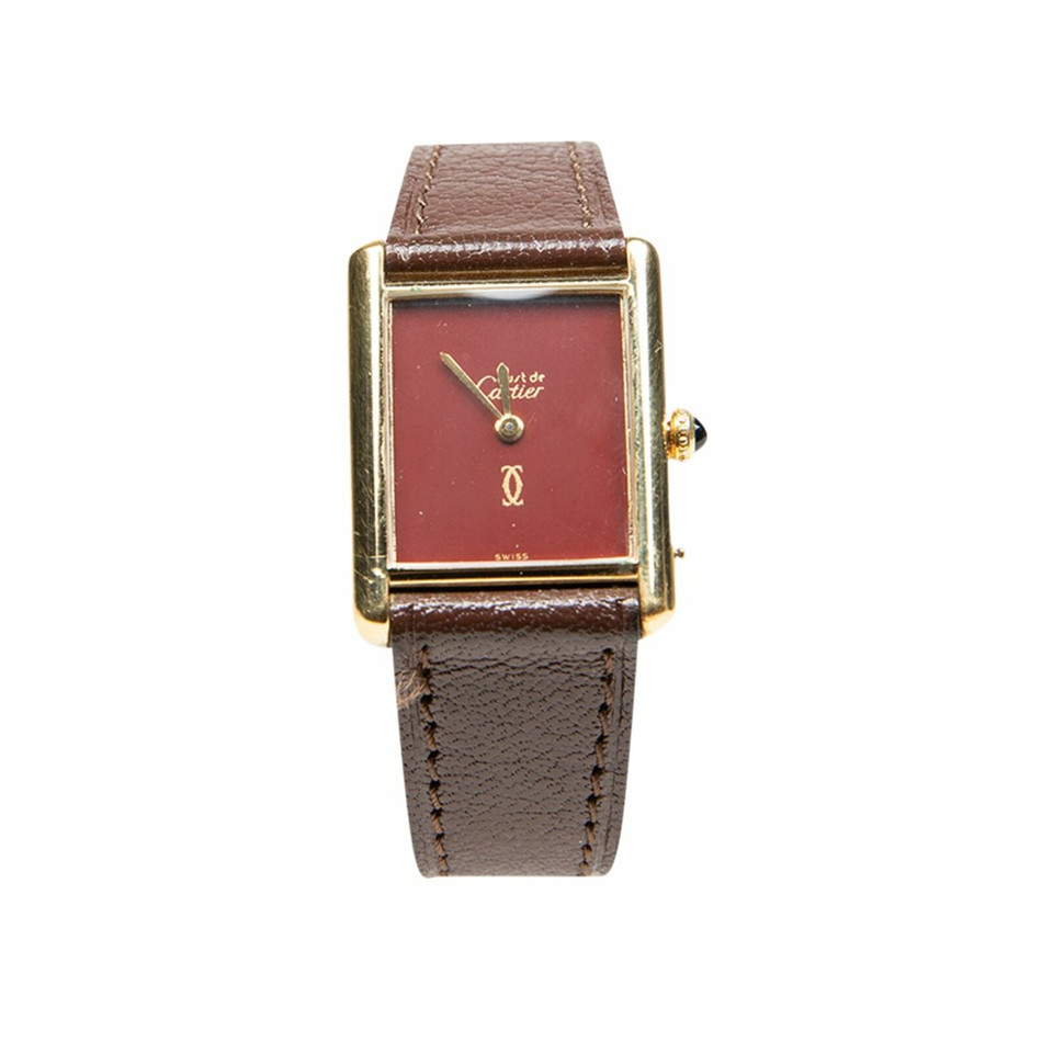 Cartier Tank Staal in Rood