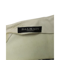 Balmain Jacke/Mantel aus Leder in Weiß