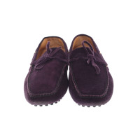 Car Shoe Slippers/Ballerina's Leer in Violet