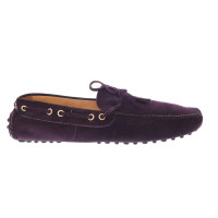 Car Shoe Slippers/Ballerina's Leer in Violet