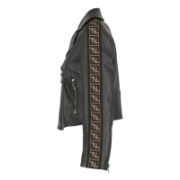 Fendi Jacke/Mantel aus Leder in Schwarz