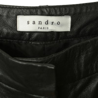 Sandro Lederen broek in zwart 