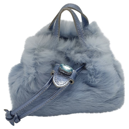 Caterina Lucchi Handbag Fur in Turquoise