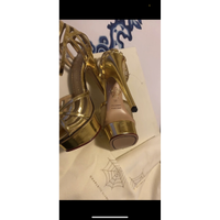 Charlotte Olympia Sandals Leather in Gold