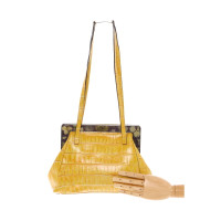 John Galliano Handtasche aus Leder in Gelb