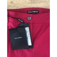 Dolce & Gabbana Paio di Pantaloni in Cotone in Fucsia