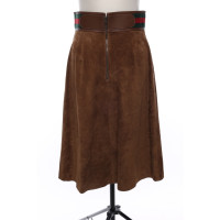 Gucci Skirt Suede in Brown