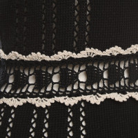 Anna Sui abito Crochet in bianco / nero