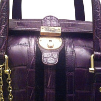 Gucci Purple Gucci handbag calf leather Croco