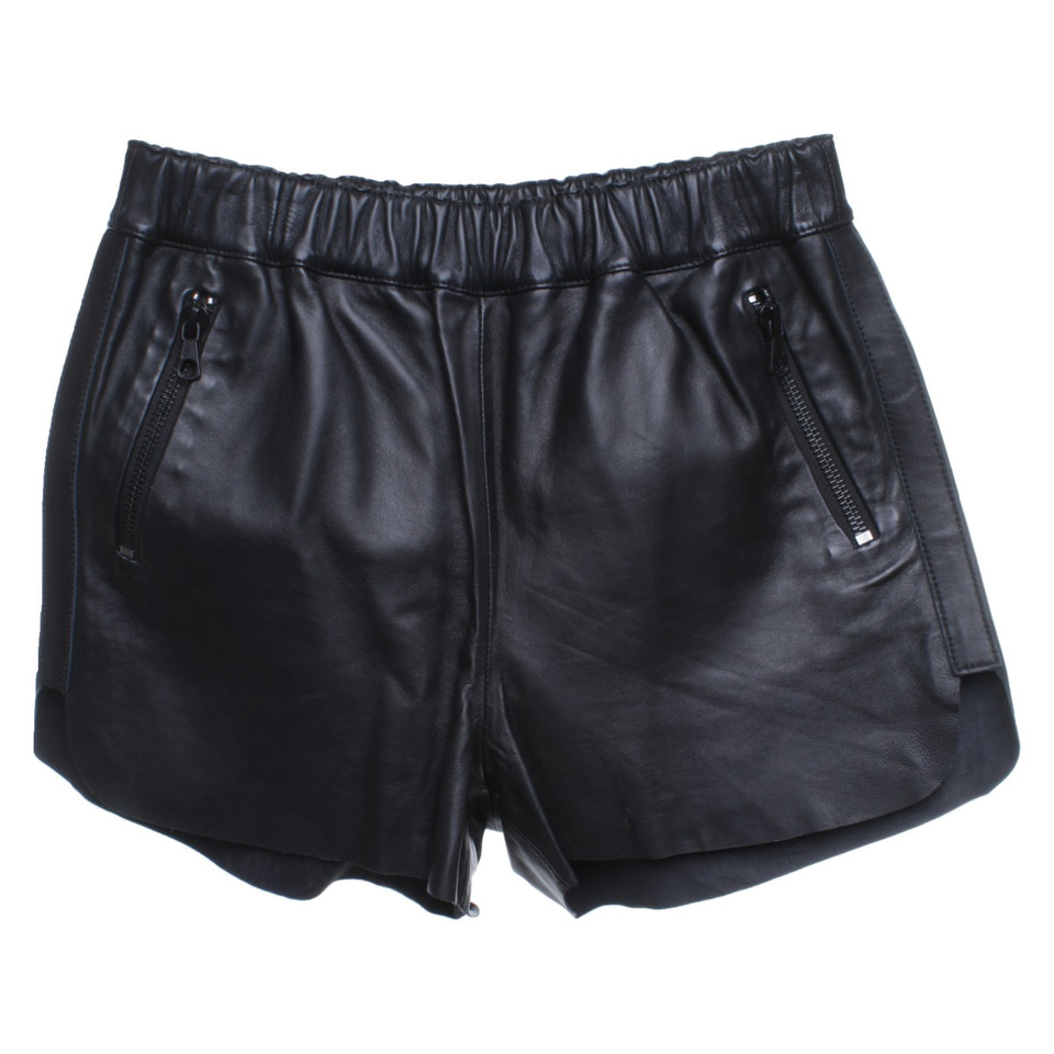 Set Pantaloncini in Pelle in Nero