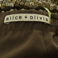 Alice + Olivia Sequin skirt in olive tone 