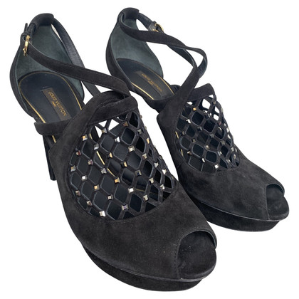 Louis Vuitton Sandals Suede in Black