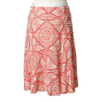 Oscar De La Renta patterned silk skirt
