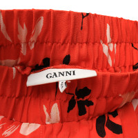 Ganni Pants with a floral pattern