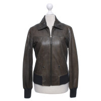 Oakwood Leather jacket in olive