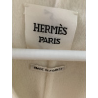 Hermès Jacke/Mantel aus Kaschmir in Weiß