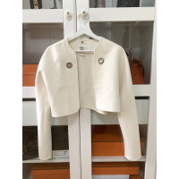Hermès Jacke/Mantel aus Kaschmir in Weiß