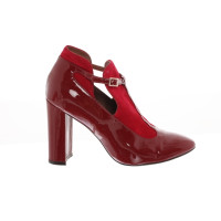 L'autre Chose Pumps/Peeptoes aus Lackleder in Rot