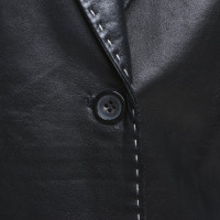 Cerruti 1881 Leather blazer in black