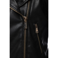 Trussardi Jacke/Mantel aus Leder in Schwarz