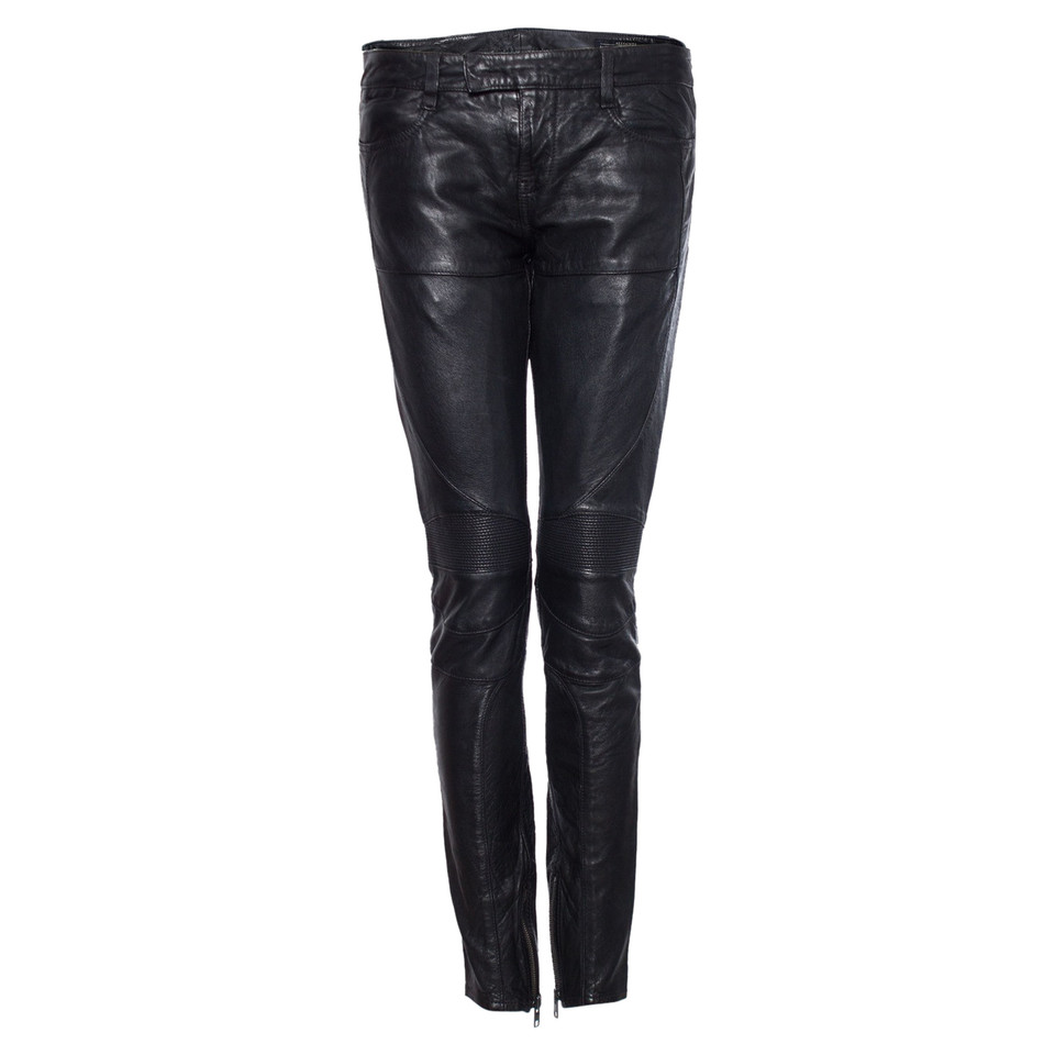 All Saints Trousers Leather in Black