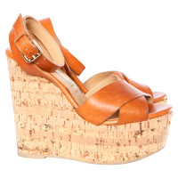 L'autre Chose Wedges Leather in Brown