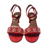 Tabitha Simmons Sandals Suede in Red