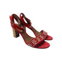 Tabitha Simmons Sandals Suede in Red