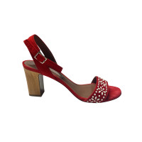 Tabitha Simmons Sandals Suede in Red