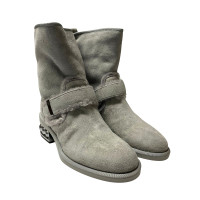 Nicholas Kirkwood Bottes en Daim en Gris