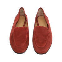 The Row Slippers/Ballerina's Suède in Rood