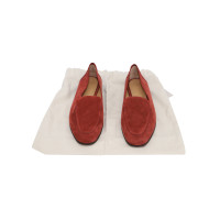 The Row Slippers/Ballerina's Suède in Rood