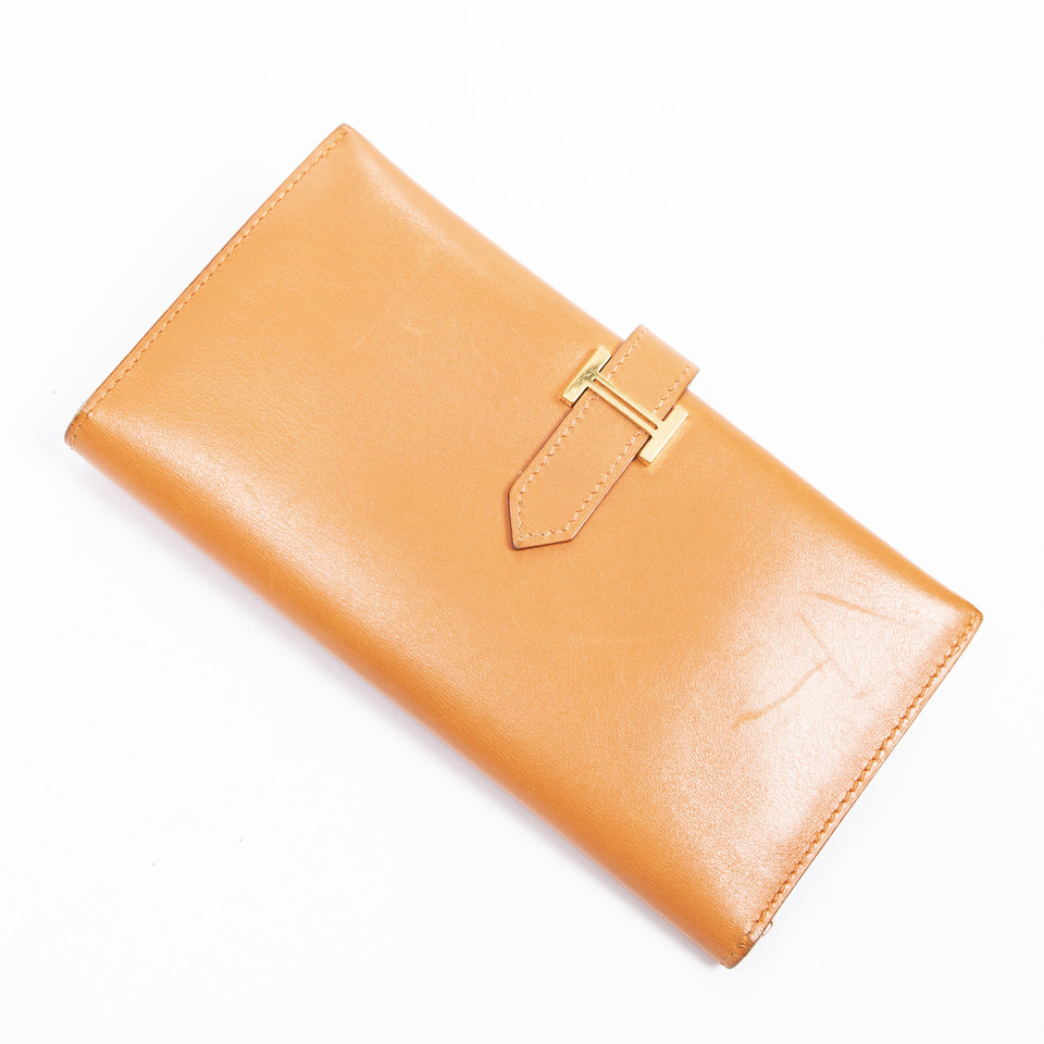 Hermès Béarn Leather in Orange