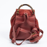 Gucci Bamboo Backpack aus Leder in Rot