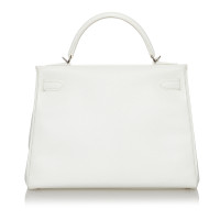 Hermès Kelly Bag 32 aus Leder in Weiß