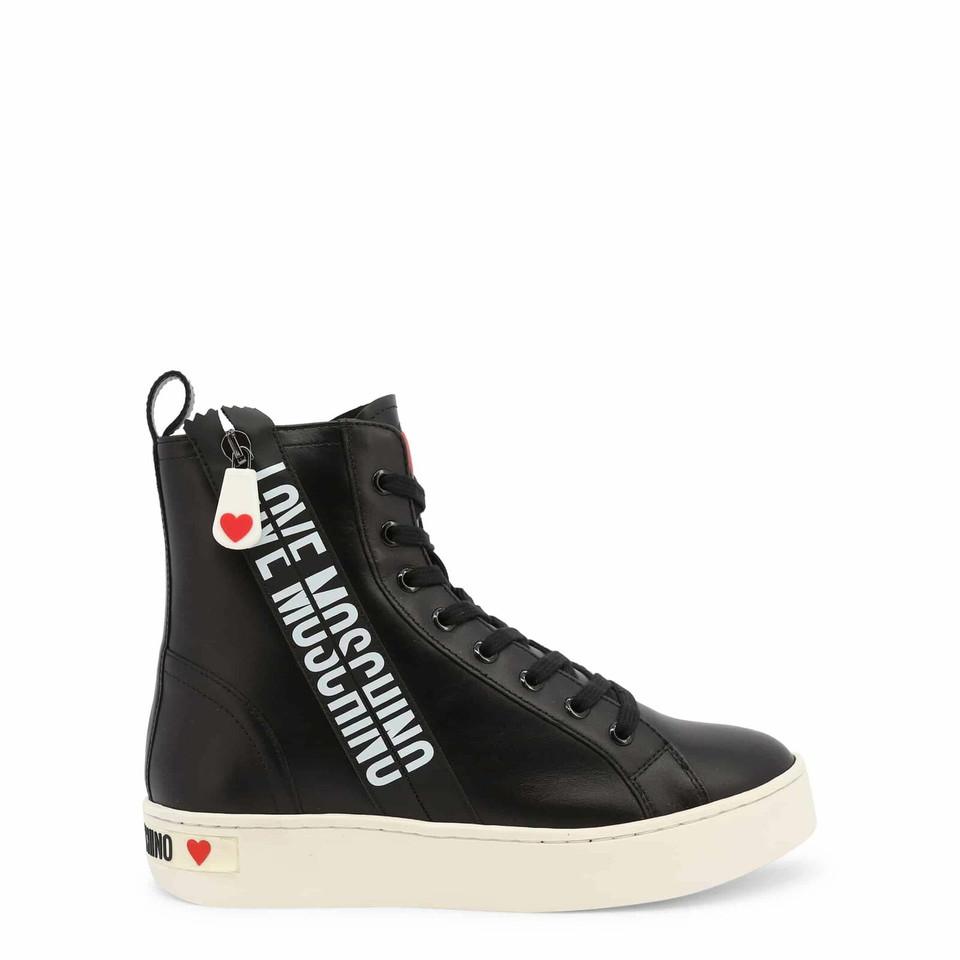 Love Moschino Trainers Leather in Black