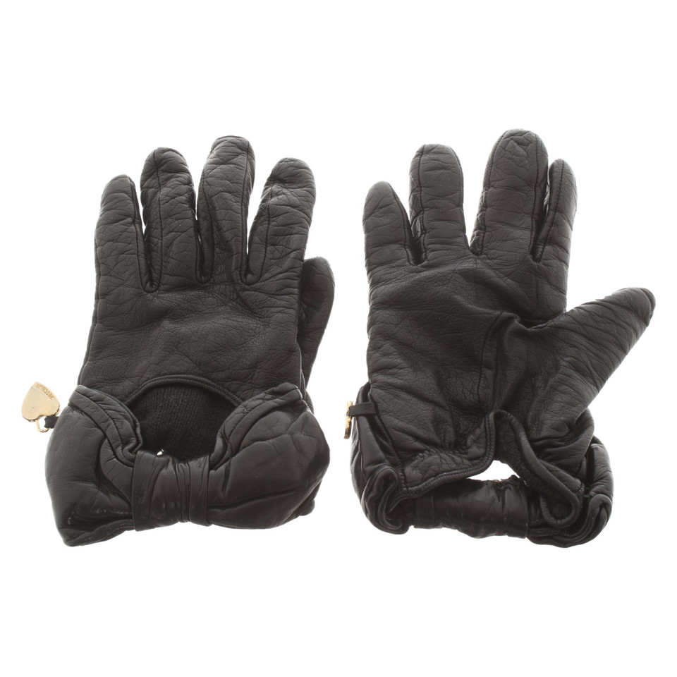 Moschino Handschuhe aus Leder in Schwarz