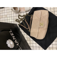Chanel Classic Flap Bag Leer in Beige