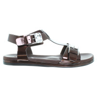 Casadei Patent leather sandals in Brown