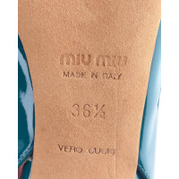 Miu Miu Sandals Patent leather in Turquoise