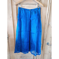 Dries Van Noten Skirt Silk in Blue