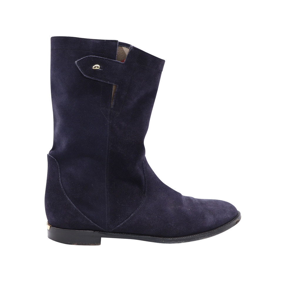 Burberry Boots Suede in Blue
