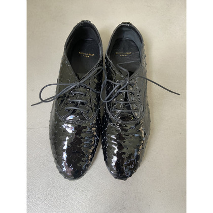Saint Laurent Lace-up shoes Patent leather in Black