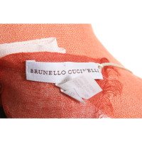Brunello Cucinelli Schal/Tuch aus Leinen in Orange