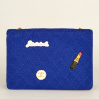 Chanel Flap Bag Cotton in Blue