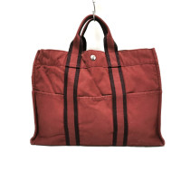 Hermès Tote Bag aus Canvas in Rot